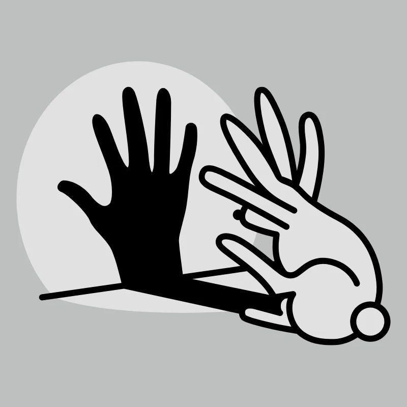 Hand shadow play rabbit shadow theater