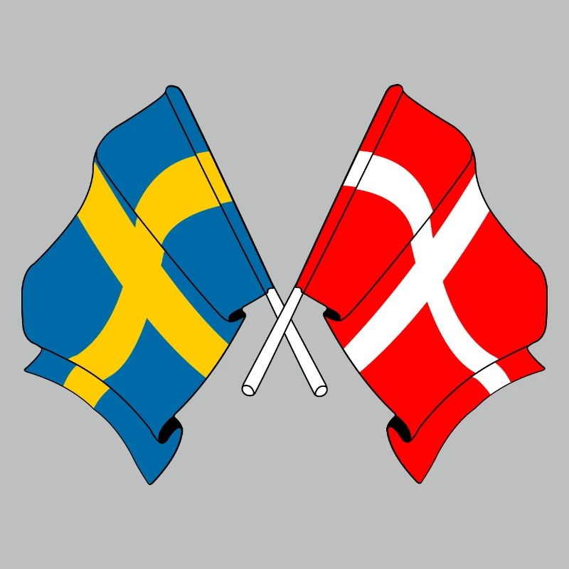 Drapeau de la Suède, drapeau du Danemark