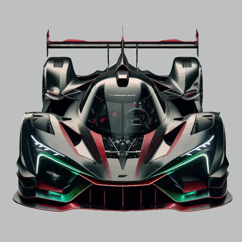 Extrem leistungsstarker, futuristischer, ultramoderner Rennwagen