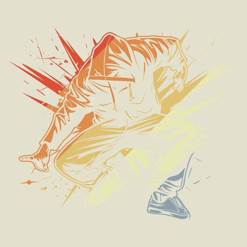 Breakdancer Drawing Vintage