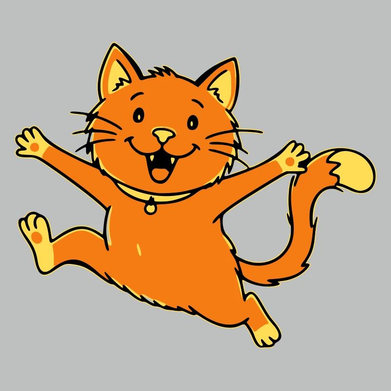 Fröhliche Cartoon Katze springend