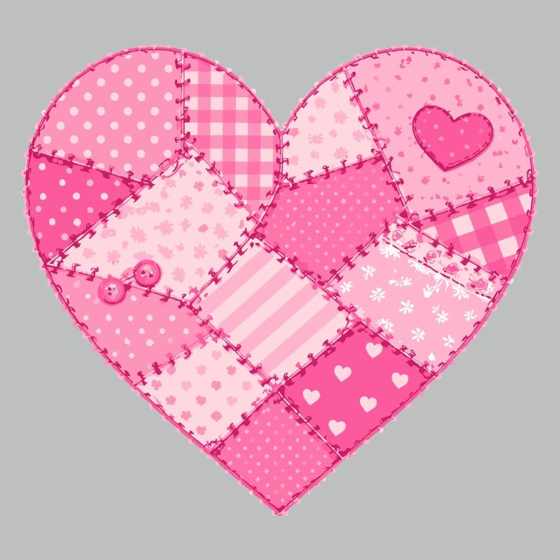 Patchwork-Herz in Rosa Quilt