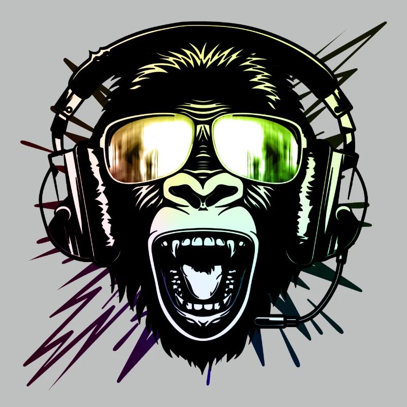 Affe mit Neonbrille