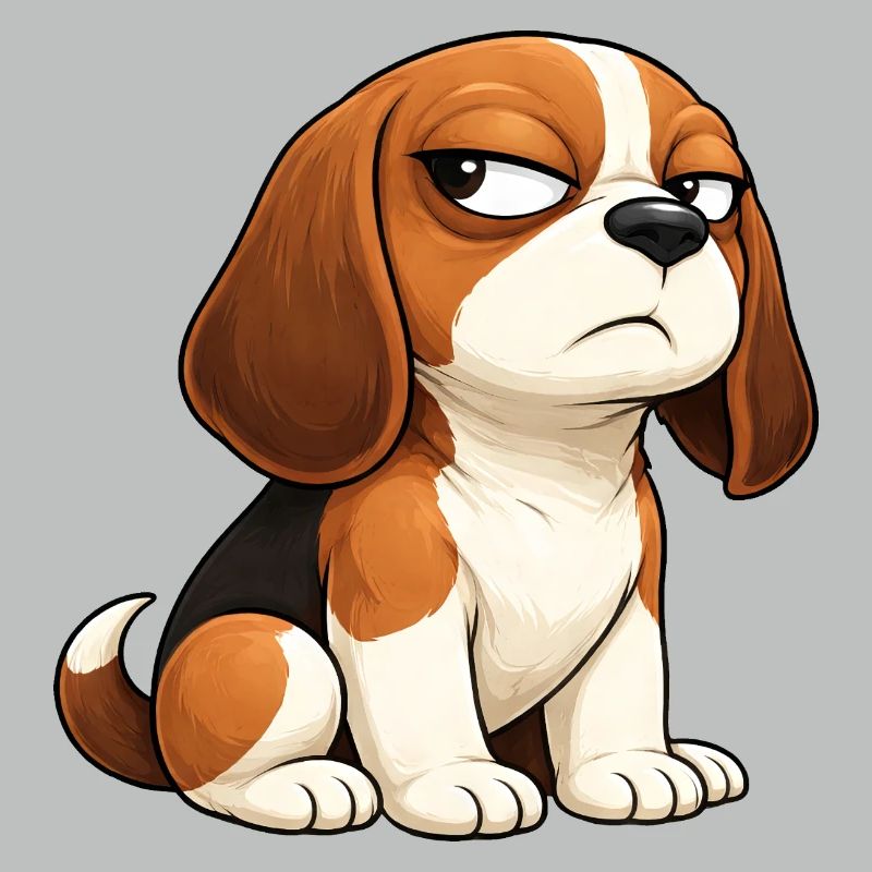 Arrogant Beagle Cartoon Hund Comic Eingeschnappt