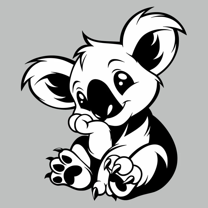 Süßer Koala sitzt verspielt