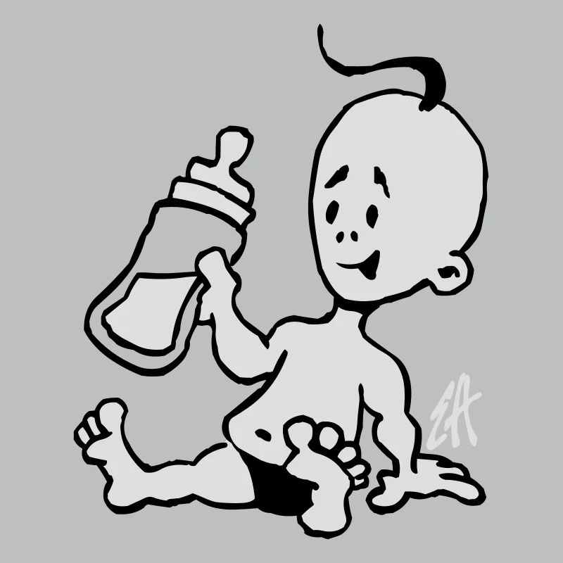Bébé avec une bouteille de lait