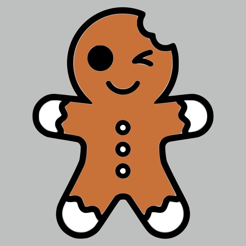 Funny bitten gingerbread man christmas