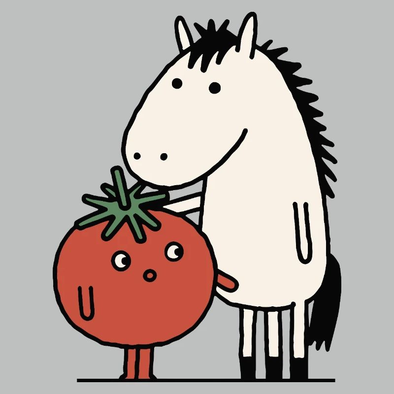 Compagnons chevaux et tomates