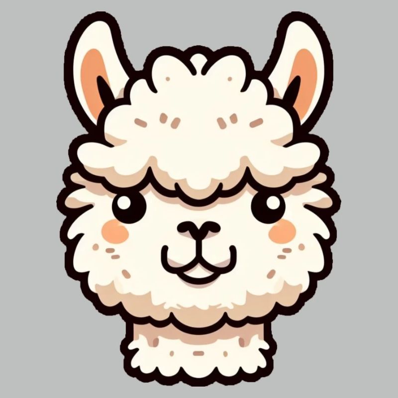 Alpaca Llama Head Comic Cartoon