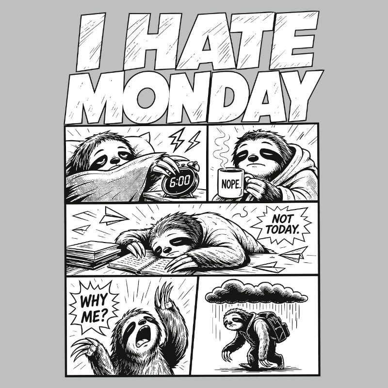 I Hate Monday Sloth Comic