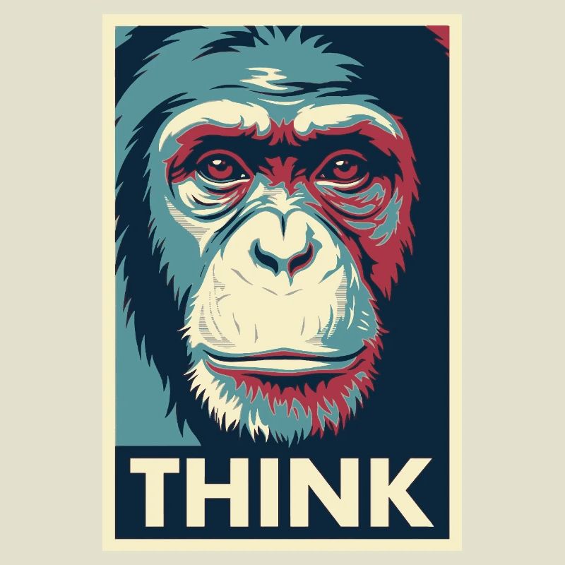 Affiche pop art Monkey Thinking