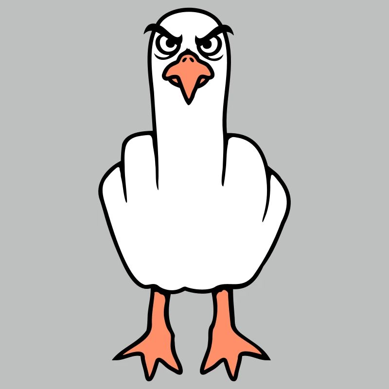 Mouette majeur insulte doigt puant vilain