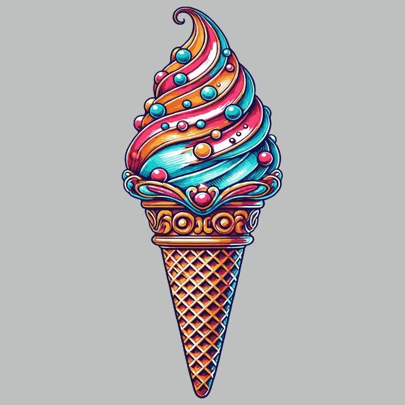 farbenfrohe Eiskreation in lebendigen Farben
