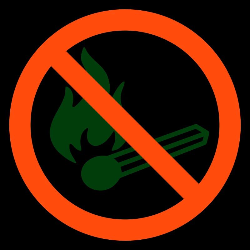 No Open Flames Sign
