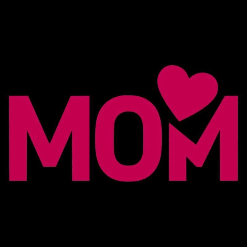 Mom, Mama, Mutter mit Herz Typo Pink