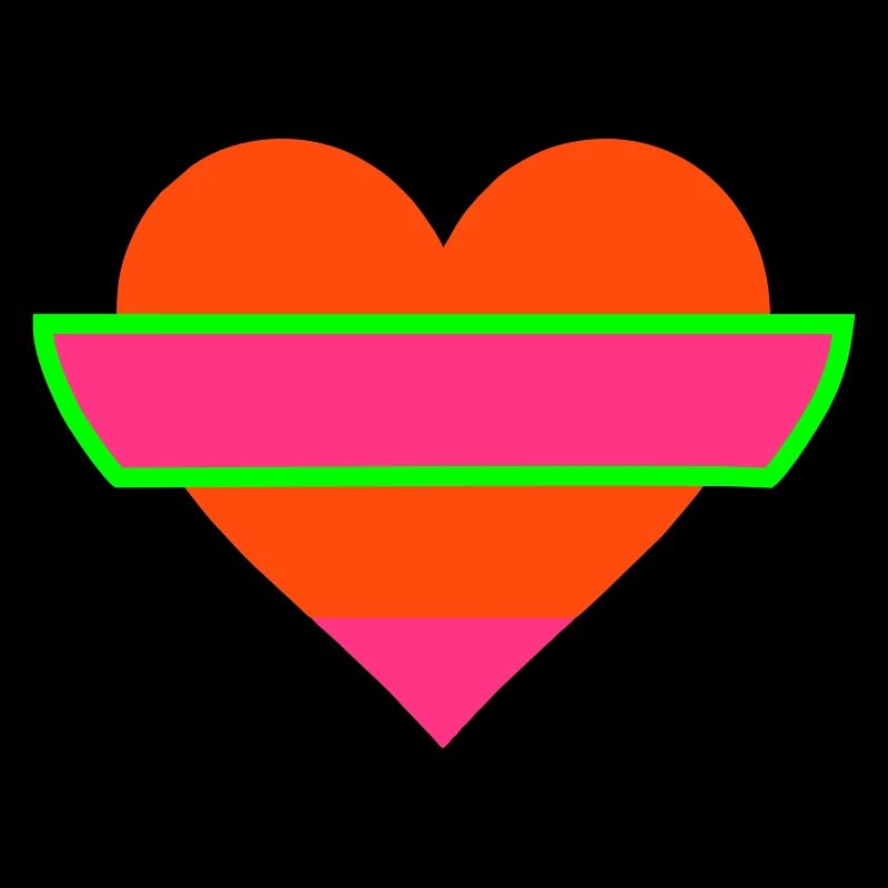 Neon Herz mit Pink und geometrischer Abstufung.