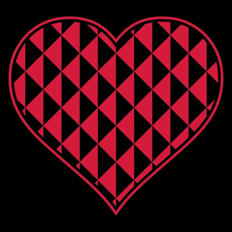 Heart with red triangle shapes