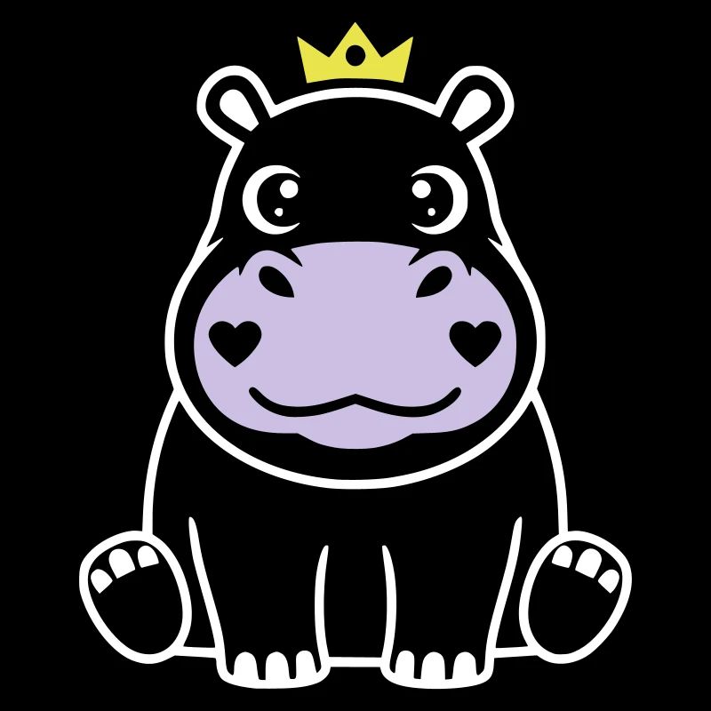 Nilpferd mit Krone Prinz Prinzessin