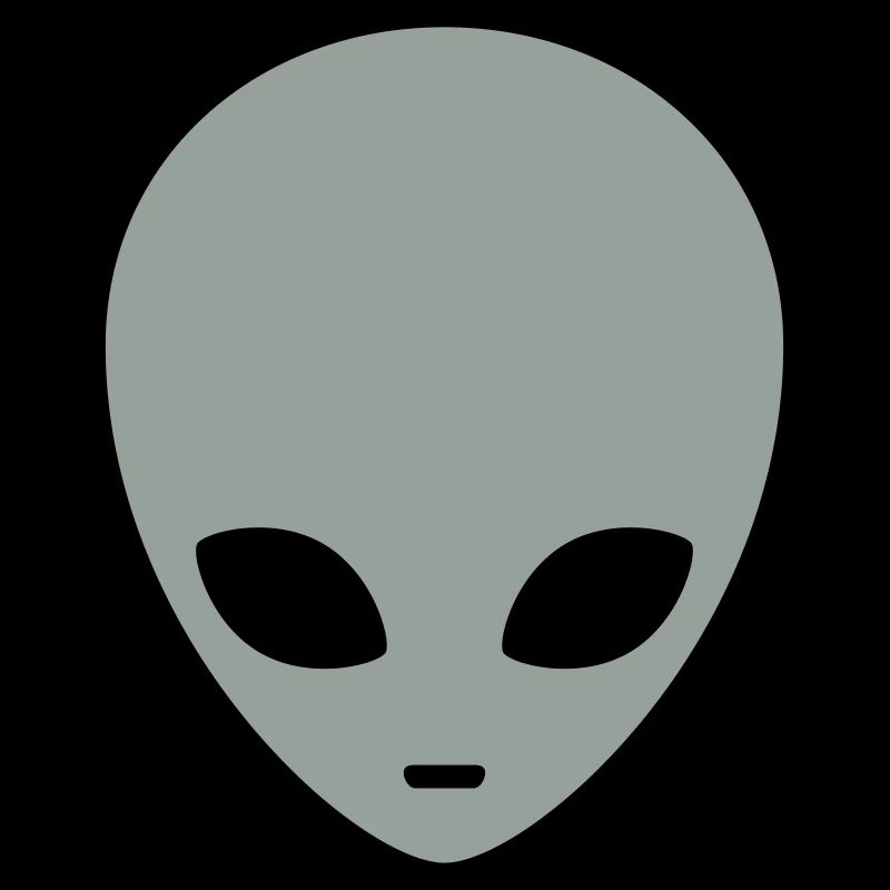 Muted Mint Alien Head