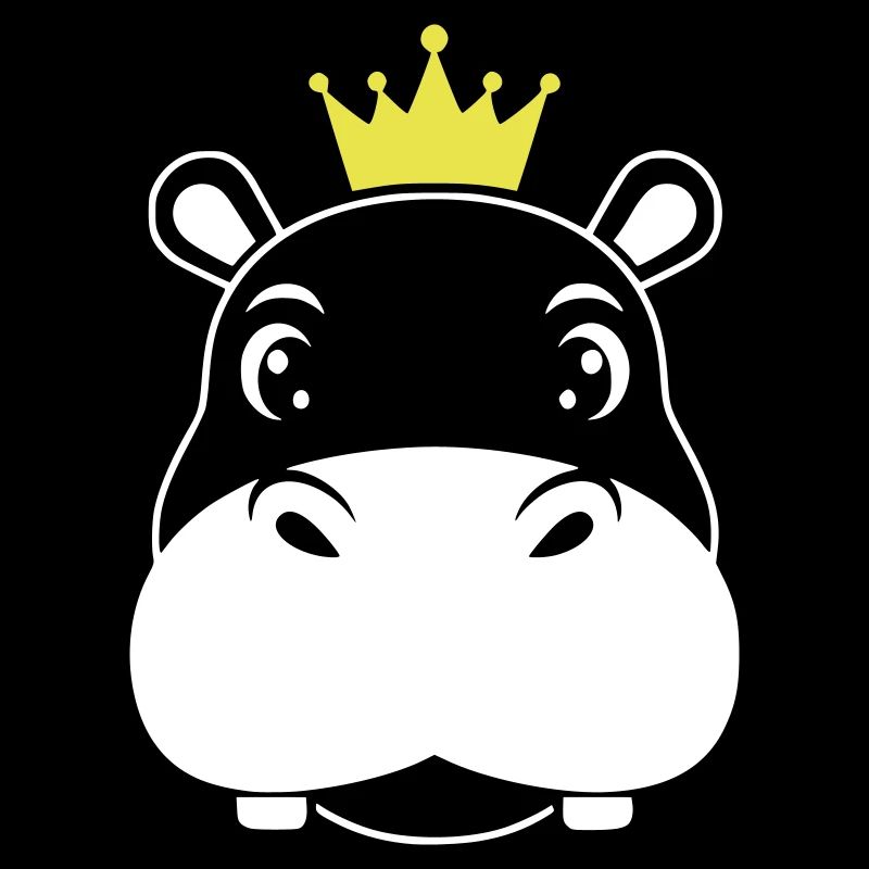 Hippopotamus King Crown Prince Vector