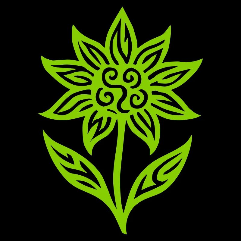 Creative flower with tribal pattern - color variable