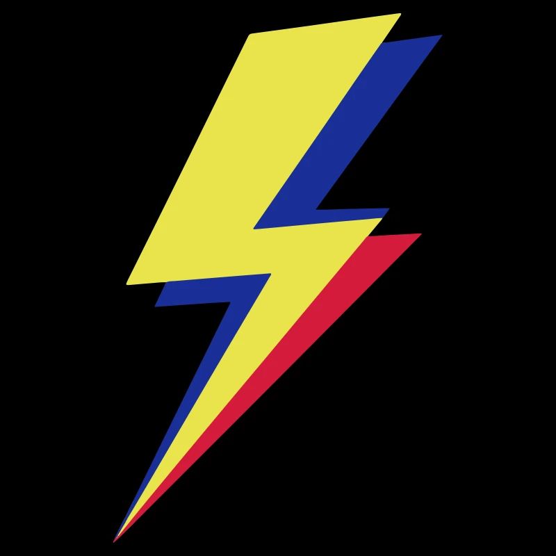 Geometric multicolor lightning bolt