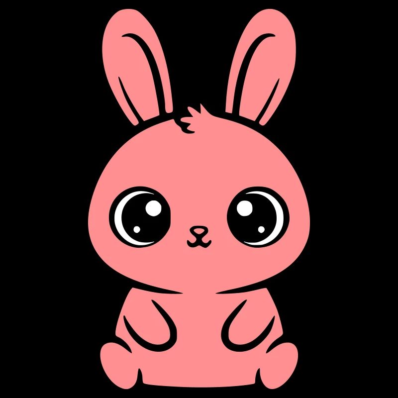 Kawaii Bunny Grands Yeux Roses Mignons