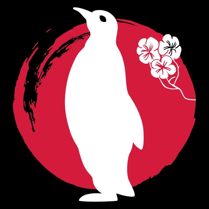 Pinguin Silhouette Japanisch