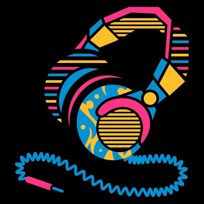 Headphones of patterns and stripes
