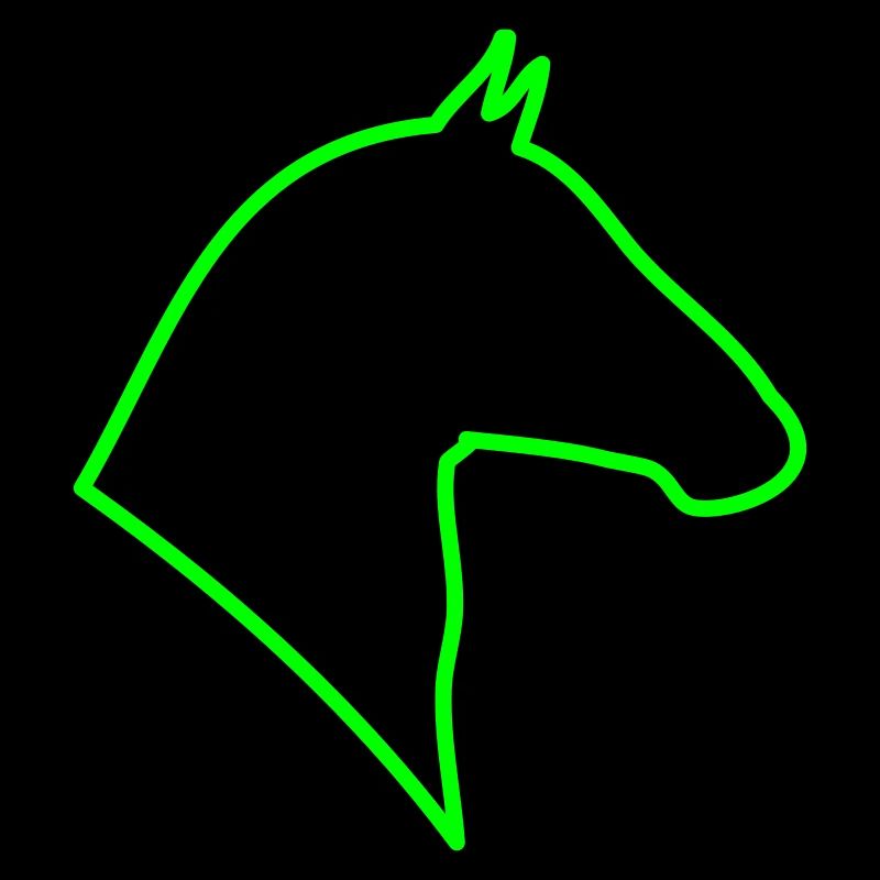 Contour du cheval en vert