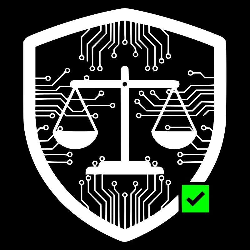 Cyber Security Schild Waage Tech Vektor