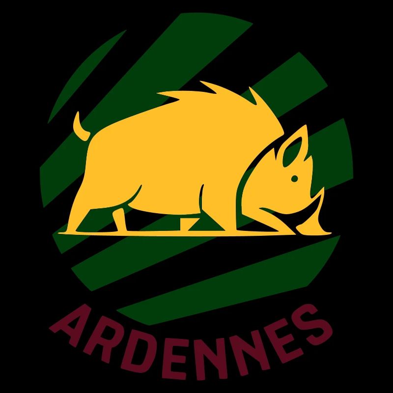 Sanglier des Ardennes doré sur vert