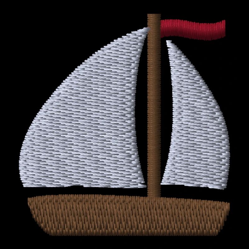 Segelboot bestickt