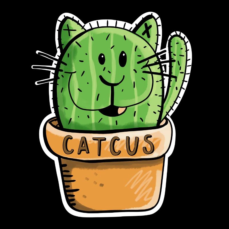 Catcus Cactus Cat - Chats - Cacti bande dessinée -Fun