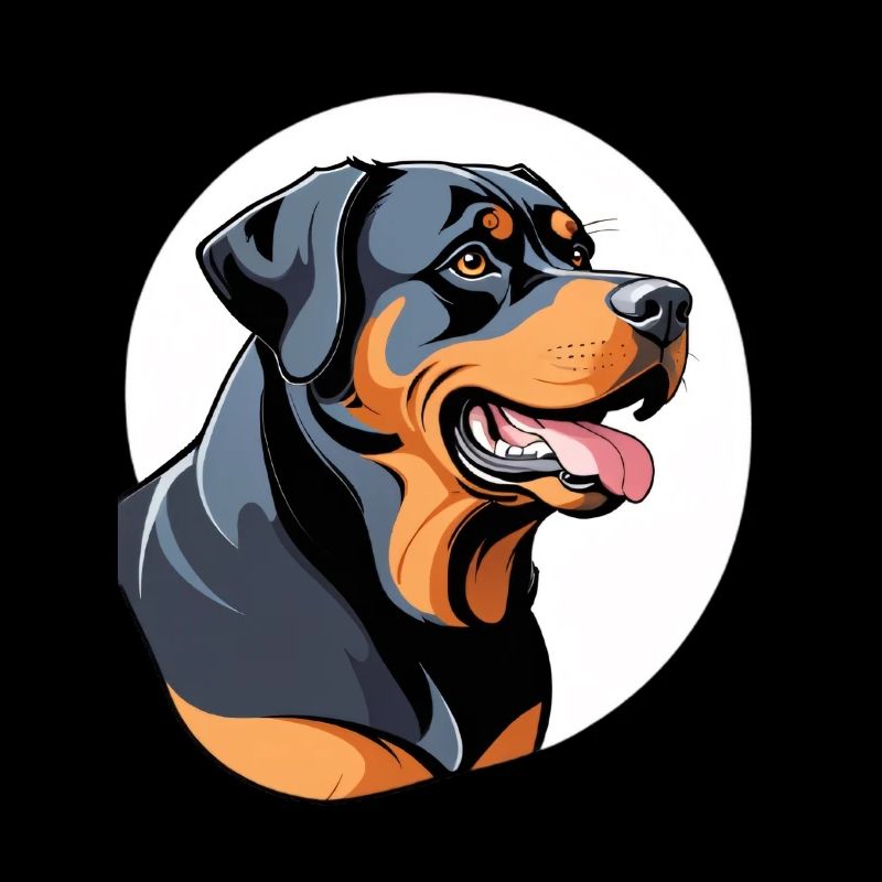 Rottweiler Bloc de couleur Portrait