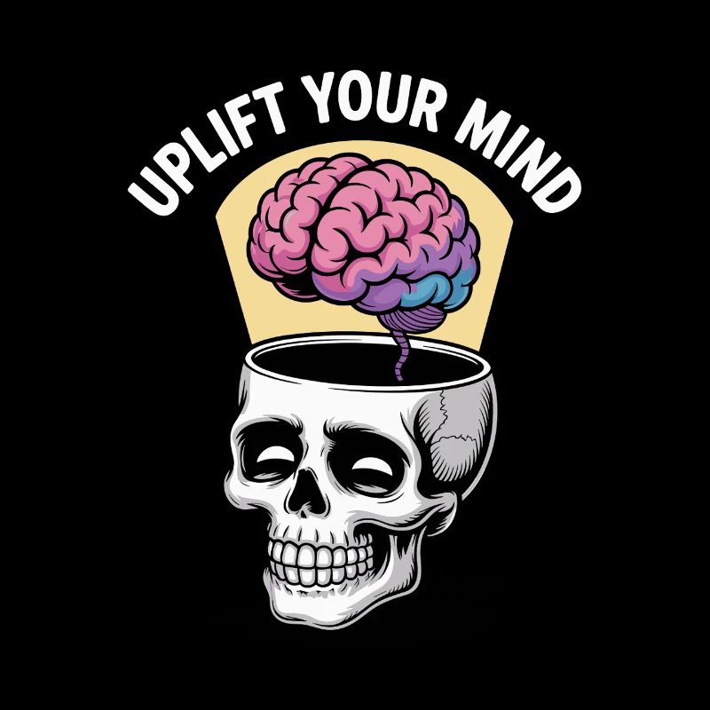 Skull and Floating Brain, uplift your mind