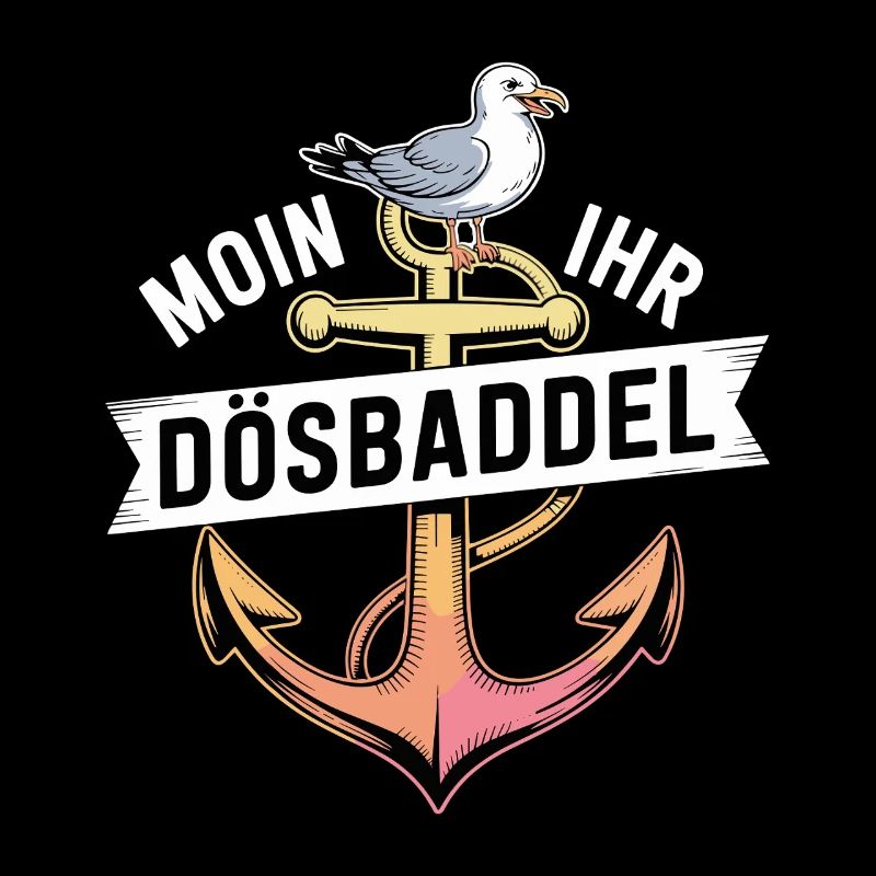 Moin Ihr Dösbaddel dicton maritime avec ancre et