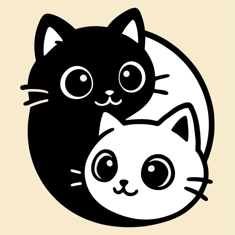 Portrait de chat Ying Yang