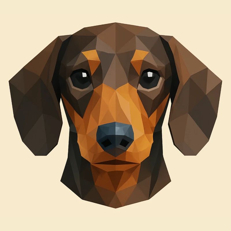 Teckel mignon – Polygon Dog Design