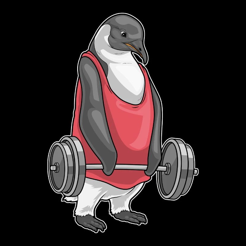 Penguin Bodybuilder Barbell Musculation