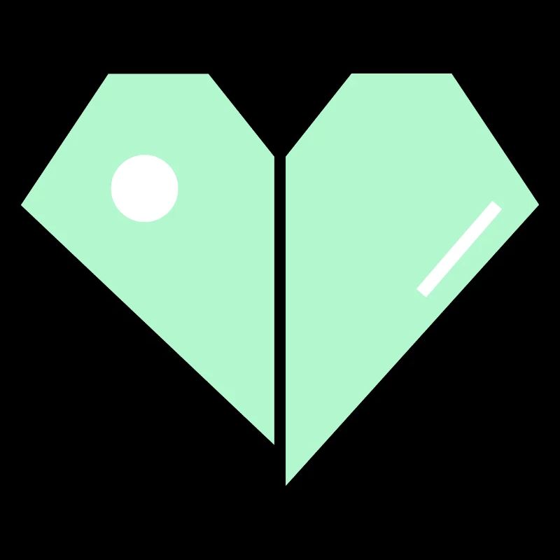 Mint Heart Split Minimalist