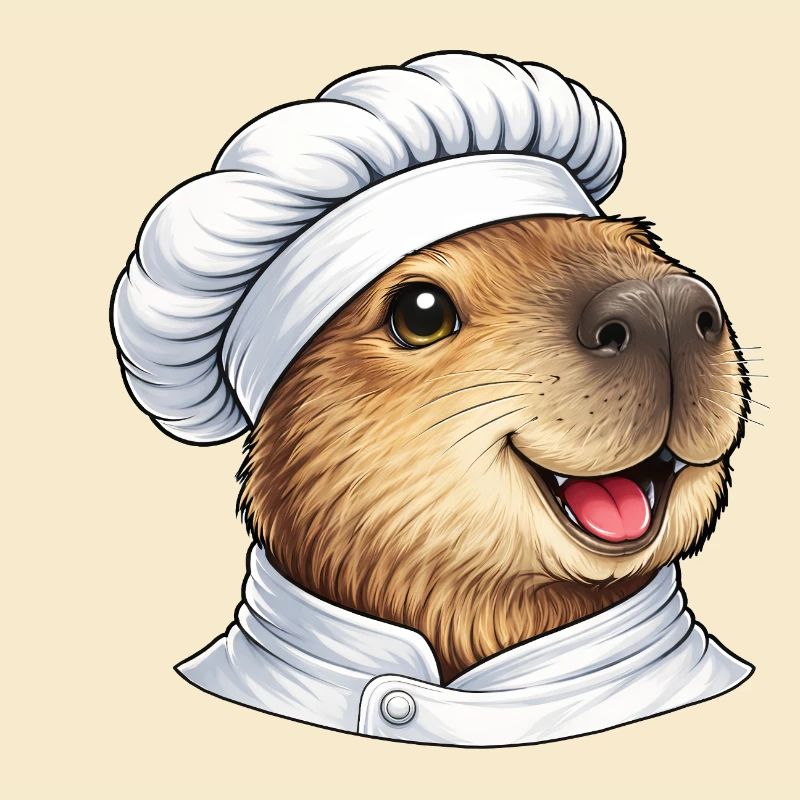 Dessin animé mignon du Chef Capybara