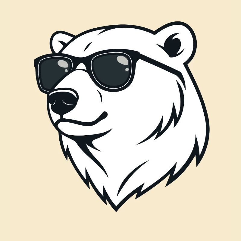 Eisbär Dunkle Brille