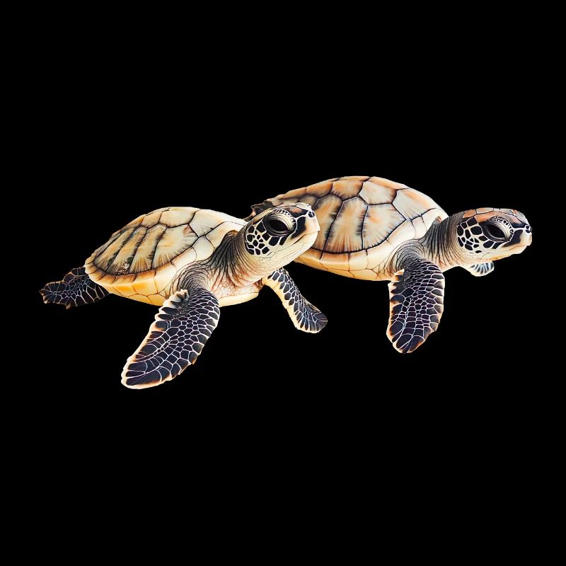 Double paire de bébé tortue de mer