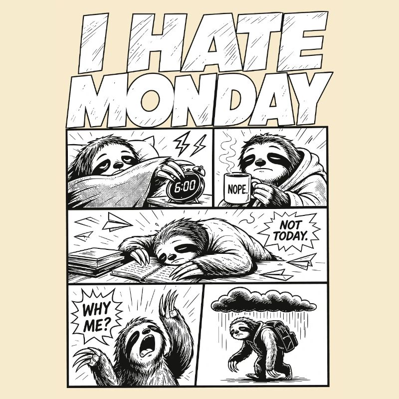 I Hate Monday Sloth Comic