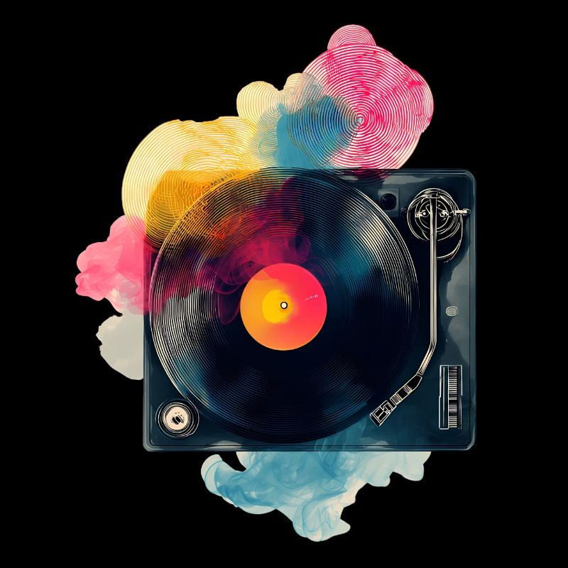 Color Splash Vinyl Turntable Design