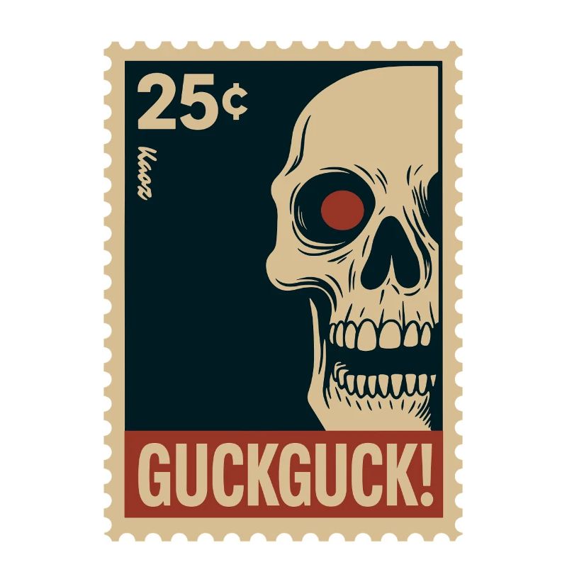 Skull Stamp Look Look Hello