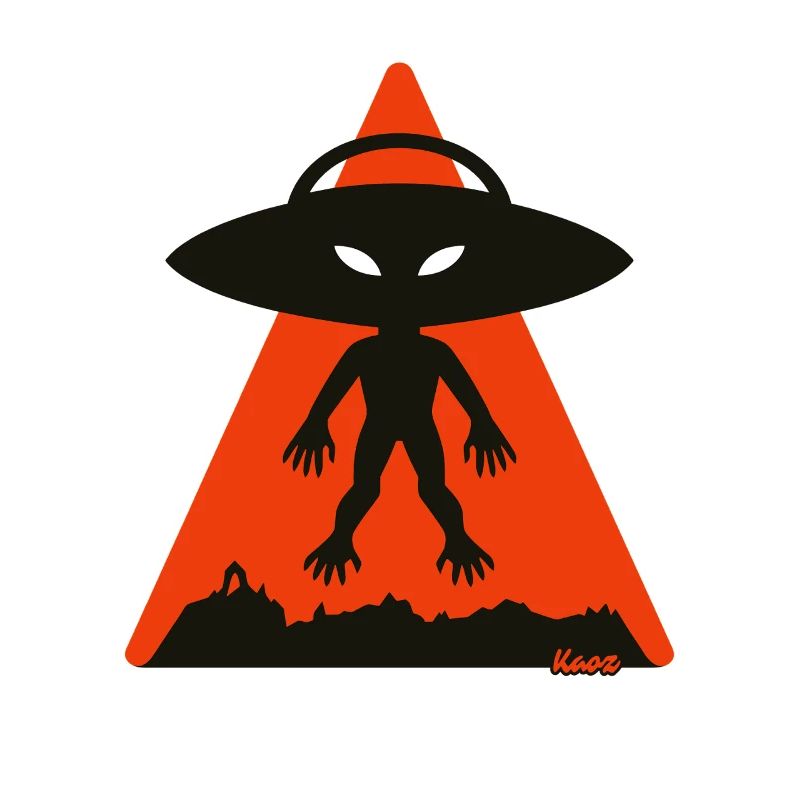 Alien Shadow Under Orange Triangle