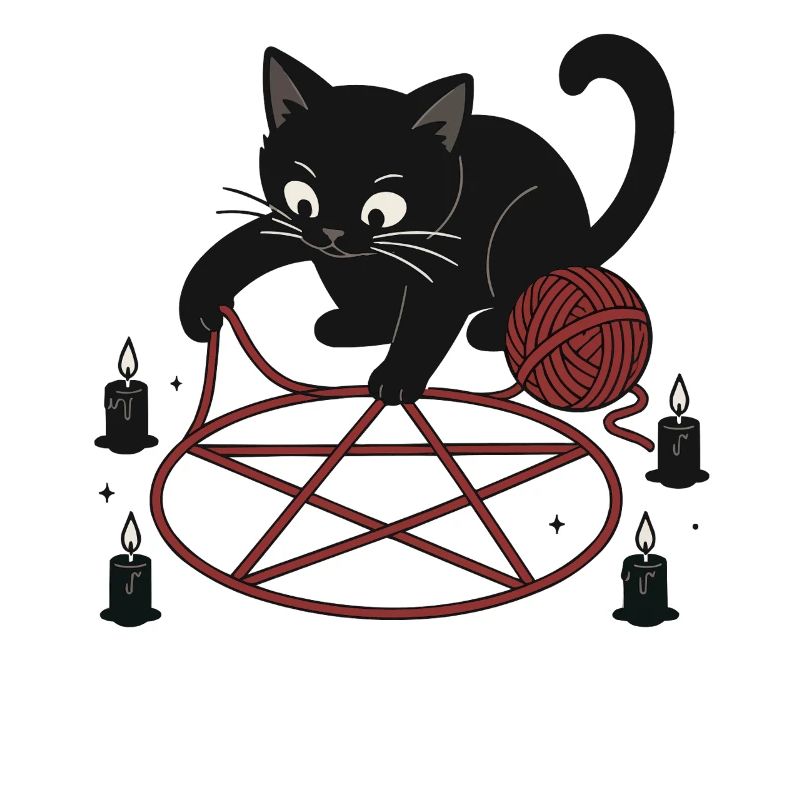 Chat dans le pentagramme