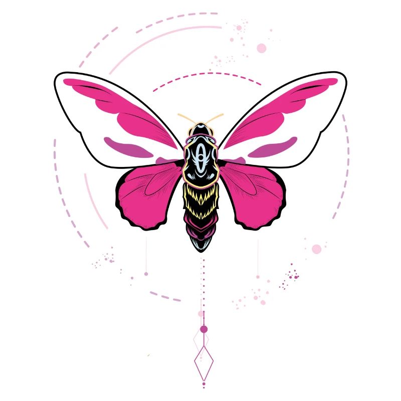 papillon tatouage papillon pendule rose phase de lune